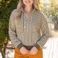 Pacific Open V-Neck Grommet Detail Striped Knit Top