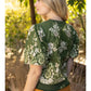 Harvest Floral Embroidered Boarder Print Rib Band Top