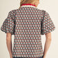 Follow Color Contrast Ruffle Detail Floral Top