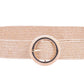 Glossy Acrylic Buckle Raffia Stretch Belt