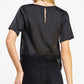 Hopins Lace Trim Short Sleeve Satin Tee Top