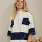 Alley Wide Stripe Boxy 1/4 Zip Top