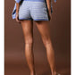 Natural Stripe Sweater Mid Waist Shorts