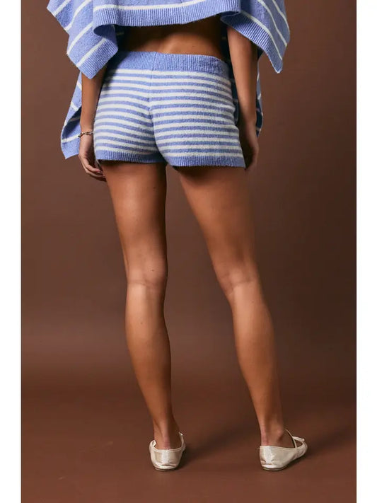 Natural Stripe Sweater Mid Waist Shorts