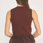 Richmond Lace Contrast Mock Neck Sleeveless Knit Top