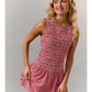 Nola Boat Neck Smocking Bodice Low Waist Romper