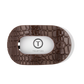Brown Crocodile Large Flat Round Hair Clip