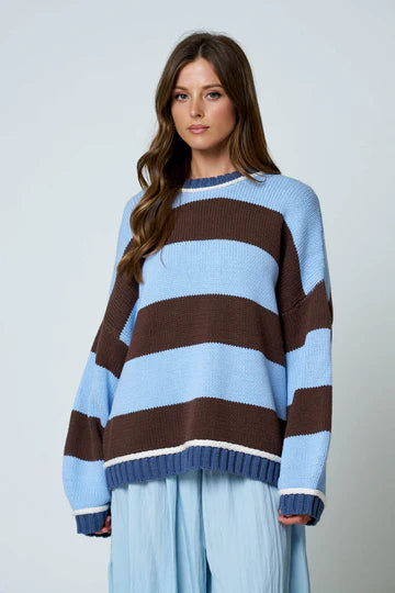 Prestige Oversized Striped Crew Neck