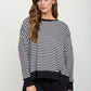 Exposed Seam Striped Crewneck