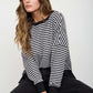 Exposed Seam Striped Crewneck