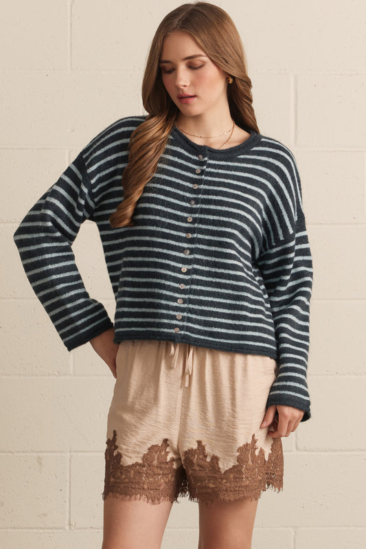 Forks Button Down Long Sleeve Sweater