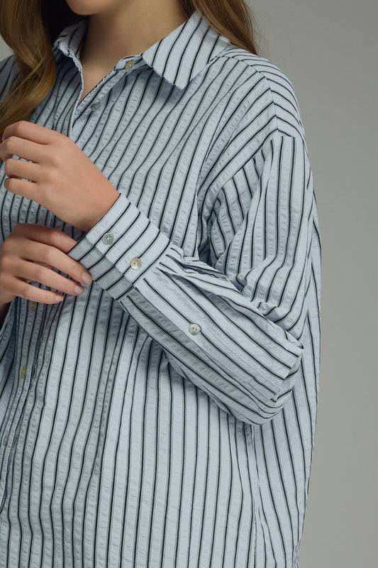 Walla Stripe Button Down Blouse