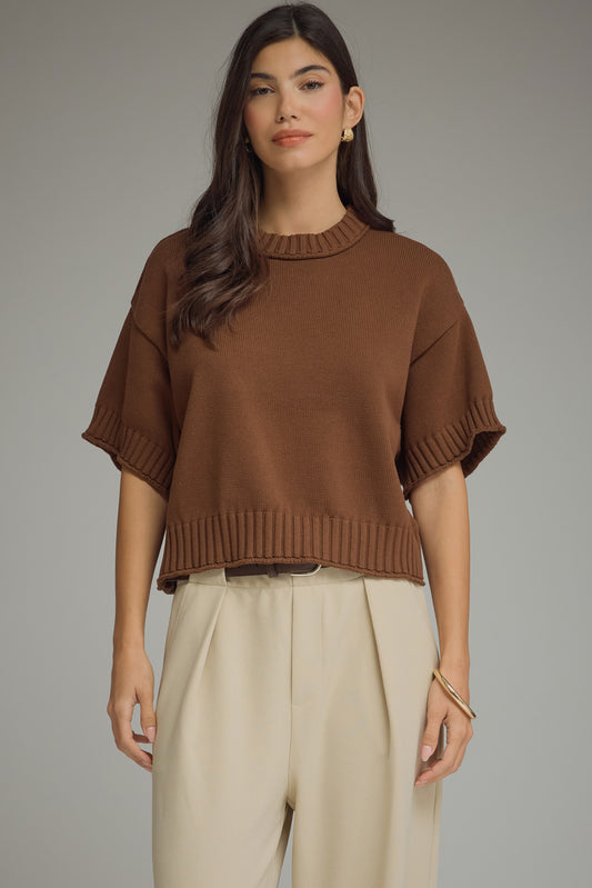 Astoria Short Sleeve Knit Sweater