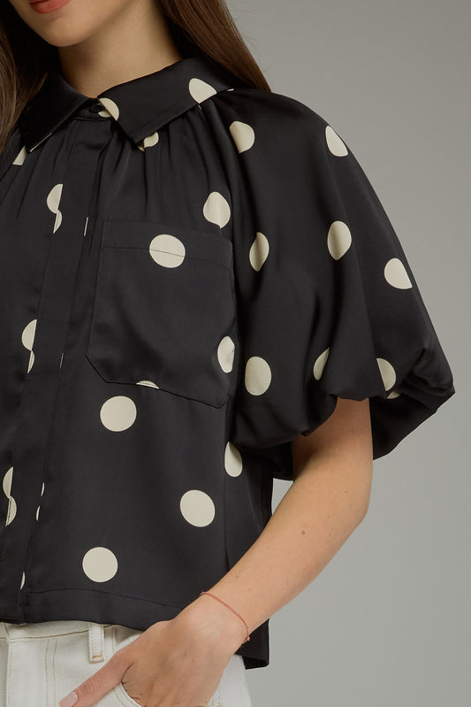 Klamath Polka Dot Tie Front Blouse