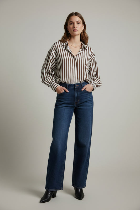 Timeless Stipe Botton Down Collared Shirt