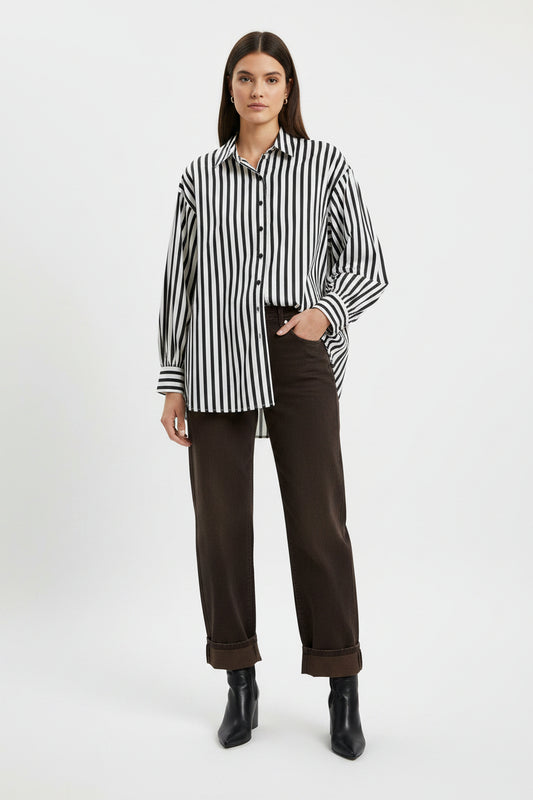 Timeless Stipe Botton Down Collared Shirt