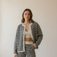 Bartlett Striped Button Down Long Sleeve Contrast Cardigan