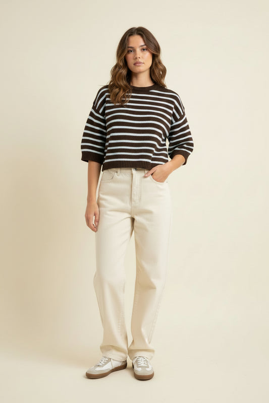 Gallatin Stripe Crewneck Short Sleeve Sweater