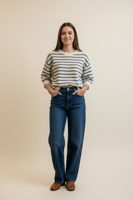 Gallatin Stripe Crewneck Short Sleeve Sweater