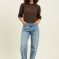 Cruise Puff Shoulder Short Sleeve Cropped Sweater