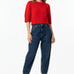 Cruise Puff Shoulder Short Sleeve Cropped Sweater
