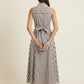 Willow Striped Sleevless Dress Gold Button Down Detail and Tie Back