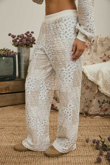 Macon Pants Multi Floral Patchwork Quilted Lounge Pants