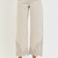 Bishop High Rise Crop Barrel Embroidered Hem Detail Jeans by Risen