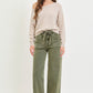 Charlie High Rise Wide Baggy Burnt Olive Jeans by Risen