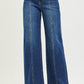 Duke Mid Rise Wide Leg Jeans with Front Seam Detail by Risen