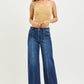 Duke Mid Rise Wide Leg Jeans with Front Seam Detail by Risen
