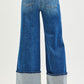 Hagen High Rise Wide Leg Double Pocket Detail Cuffed Jeans by Risen