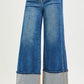 Hagen High Rise Wide Leg Double Pocket Detail Cuffed Jeans by Risen