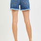 Sulphur Mid Rise Frayed Shorts by Risen