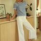 United Striped Contrast Trim Rib Banded Tee
