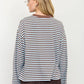 Piper Striped Contrast Crew Neck Long Sleeve Top