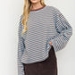 Piper Striped Contrast Crew Neck Long Sleeve Top