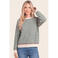 Camdenton Contrast Stripe Long Sleeve Crew Neck Sweater