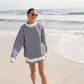 Bali Mockneck Striped Sweatshirt