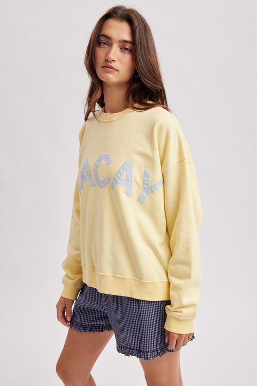 'vacay' Typography Graphic Crewneck Sweatshirt