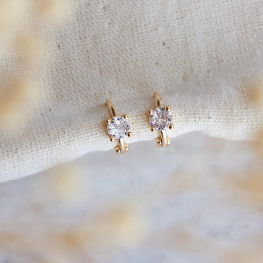 Mini CZ Huggie Earrings