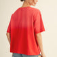 July American Flag Patched Casual Wash Top American Flag Patched Casual Wash Top  R7154