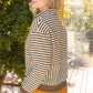 Pacific Open V-Neck Grommet Detail Striped Knit Top