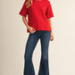 Quincy Drop Shoulder Short Sleeve Comfey Sweater Top