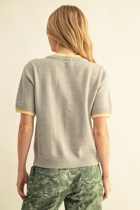 Naperville Color Layer Edge Detail Casual Sweater Top