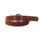 Round Brass Buckle Suede/Genuine Leather Belt｜Minimalist