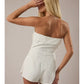 Coincidence Strapless White Denim Romper