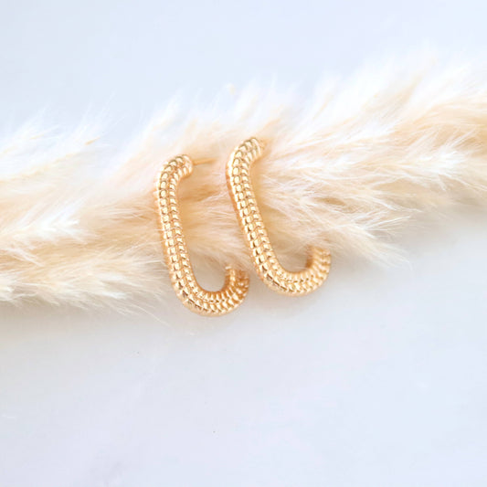 Textured Oval Earrings