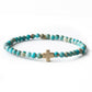 Faith Over Fear Turquoise Jasper Stretch Bracelet w/ Cross