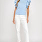 Berea Layered Flutter Short Sleeve Stripe Top